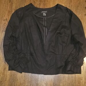 Ashley Stewart Black Open Front Jacket